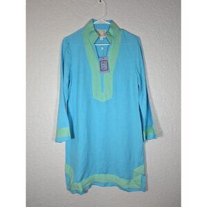 NWT Sail to Sable Women's Linen Blend Dress Tunic Coastal Closet Ocean Small